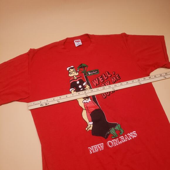 Vintage 80s Well, Blow Me Down! Bourbon New Orleans Popeye Funny Tee - Picture 11 of 12